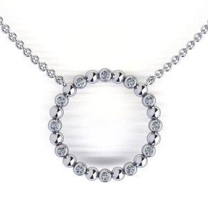 "DMB-15RN24"-Round Diamond Necklace. "DIAMOBEADS"